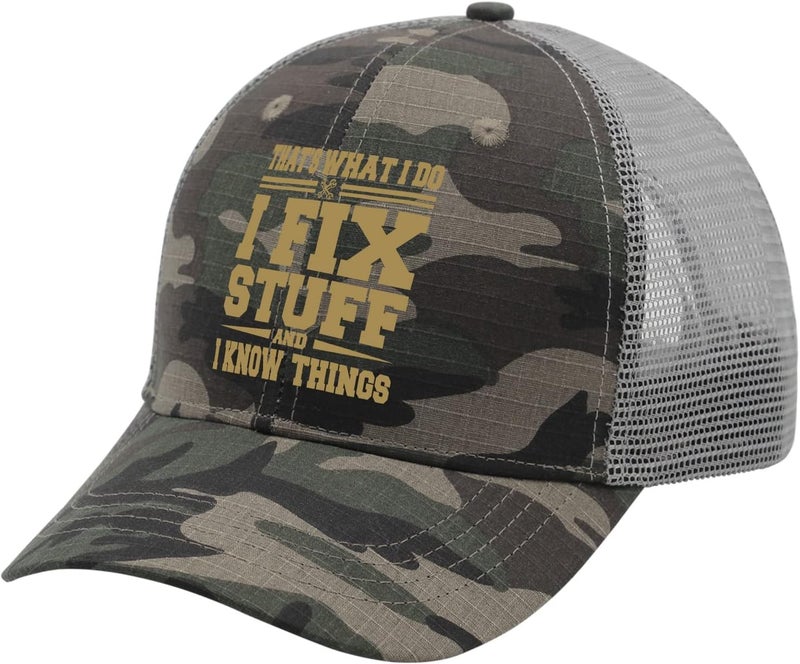 ACEMIRE That's What I Do I Fix Stuff and I Know Things Dad Hats for Men Graphic Baseball Cap Adjustable - Image 2